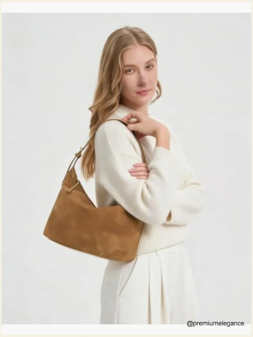 Medium Suede Hobo Bag with Adjustable Strap Crossbody Purse Slouchy Handbag